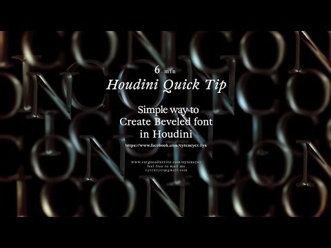 Houdini Quick Tip - Simple way to create Beveled letters in houdini