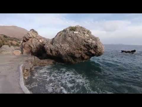 Agia Fotini Beach with Tavern, Kerames Crete [4K]