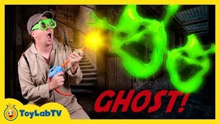 Halloween for Kids Pretend Play Haunted House! Spooky Ghost Hunt Story with Family Fun Blaster Toys