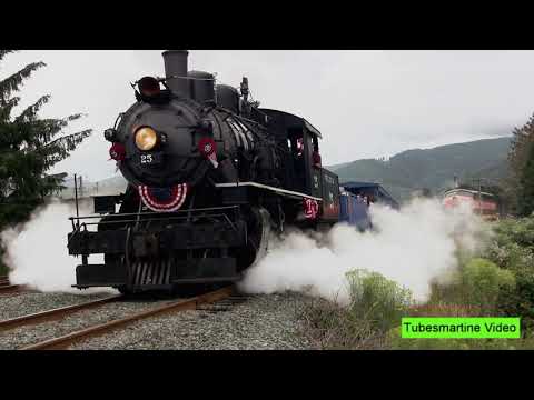 Steam Short Video #43. Oregon Coast Scenic Railroad. Alco.