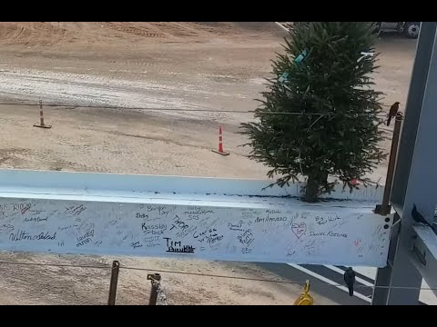 Topping out ceremony for Tesla Terafactory Texas - many greetings to Elon Musk - Giga Austin Texas