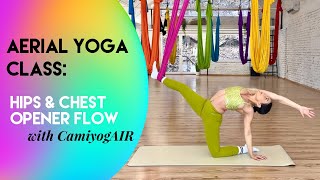 25 min Hips &amp; Chest Vinyasa Flow - Aerial Yoga Lesson 5 | Intermediate - Advanced Class | CamiyogAIR