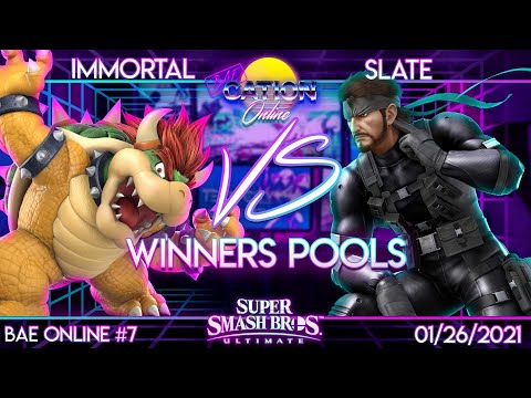 Baecation Online #7 - SSBU Singles - Immortal (Bowser) vs Slate (Snake) - Winners Pools