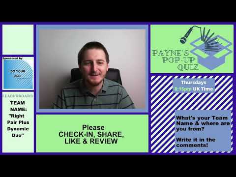 Payne's Pop Up Quiz No 37