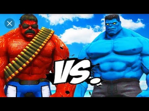 Red Hulk vs Blue Hulk fight who win