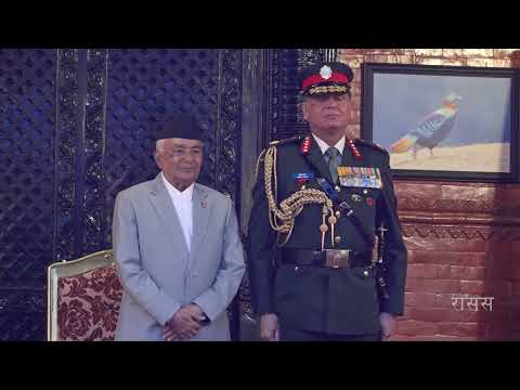 राष्ट्रपति पौडेलद्वारा भारतीय प्रधानसेनापतिलाई नेपालको मानार्थ महारथीको दर्जा प्रदान