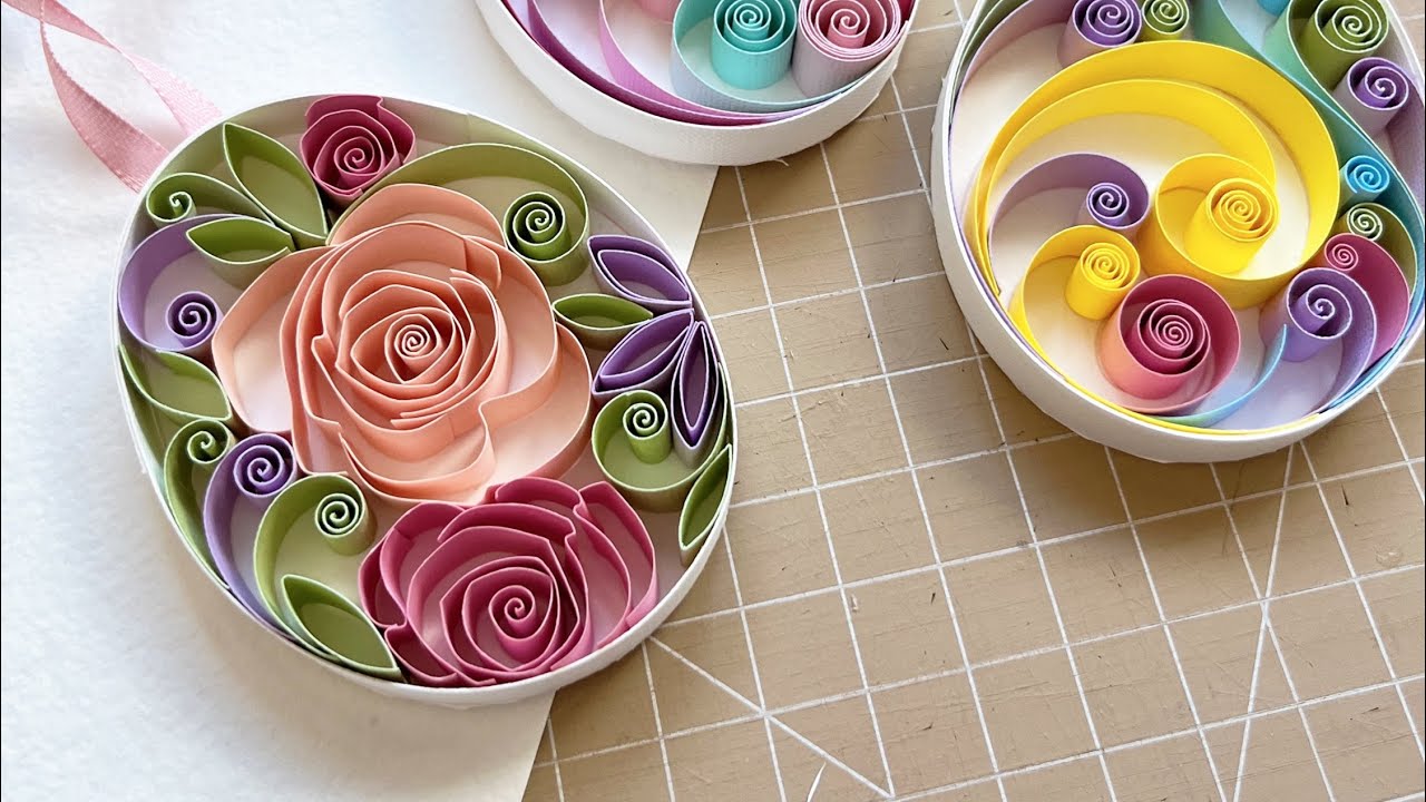 Easter crafts - Quilling Paper Art - Easter eggs decor