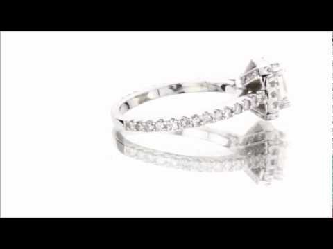 1.50 Carat Princess Cut Halo Diamond Engagement Ring