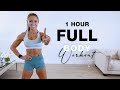 1 Hour FULL BODY WORKOUT | No Equipment + No Jumping at Home