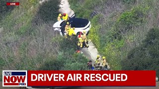 WATCH: Helicopter air rescue of driver in Orange County California caught live | LiveNOW from FOX