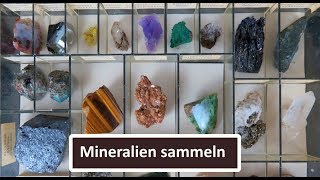 Mineralien sammeln: Mineraliensammlung mit Mineralien, Gesteinen, Edelsteinen und Edelmetallen
