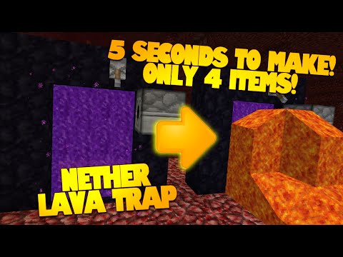 Minecraft Redstone | Nether Portal Lava Trap | Kills INSTANTLY (Minecraft Redstone Creations)