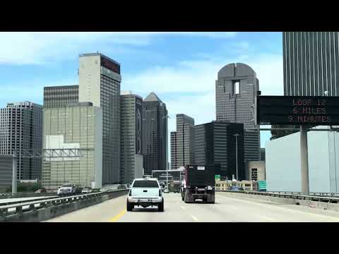 Driving North on Interstate 45 Highway 75 in Dallas, Tx.