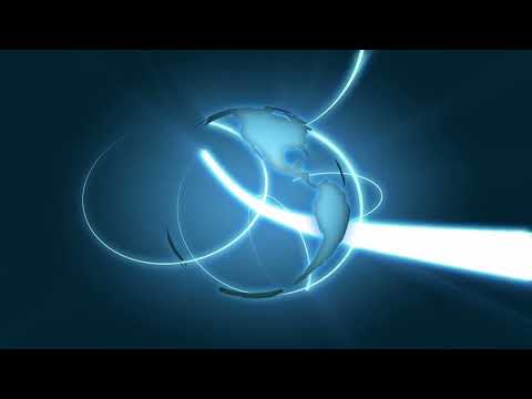 Rotating Earth (Blue News BG with light streams): Abstract Motion Background Loop HD