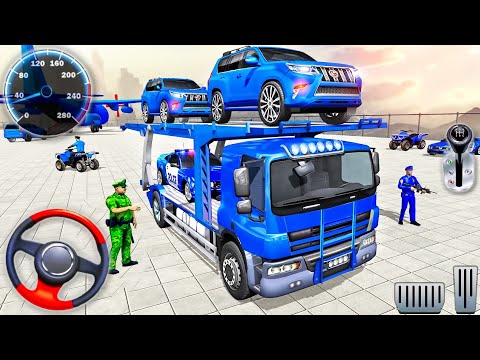 US Police Car Transporter Driving Simulator - Police Cop Trailer Truck Driver 3D - Android GamePlay