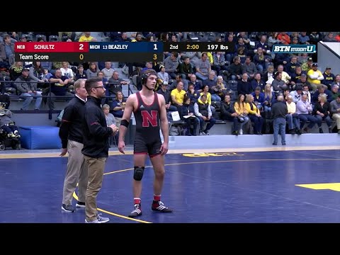 Big Ten Wrestling: 197 LBs - Nebraska's Eric Schultz vs. Michigan's Kevin Beazley