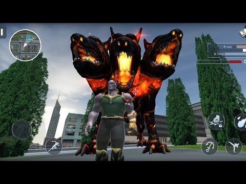 Thanos Rope Hero City Battle | Superhero Thanos Vs Incredible 3 Head Monster - Android GamePlay