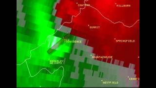 Radar Velocity from July 1, 2013 Union Co, NJ Tornado