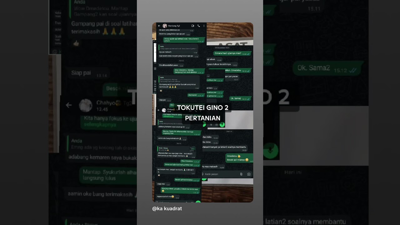 semua berkat kerja keras kalian. ● tokutei gino 2 pertanian #tg2 #tokuteiginou2 #tg2pertanian