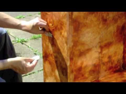 Part of a video titled Painting effect - burr walnut - YouTube
