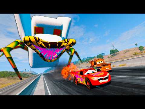 Lightning McQueen and Tow Mater vs. The Giant Minecraft Chicken!