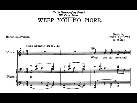 Weep You No More (R. Quilter) - D Minor Piano Accompaniment - Karaoke