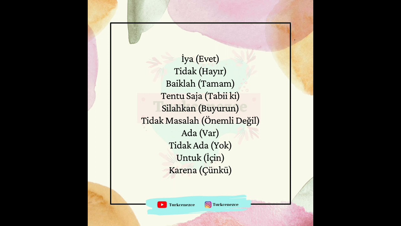 LEARN TURKISH AUTODIDATED... VOCABULARY...