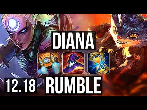 DIANA vs RUMBLE (MID) | 2.1M mastery, 8/2/9 | KR Diamond | 12.18