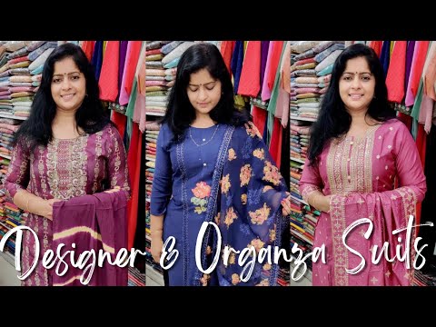 Salwar Suits In Designer Partywear & Organza || Silk Fabric Top Bottom Dupatta Set @TrendzAlappuzha