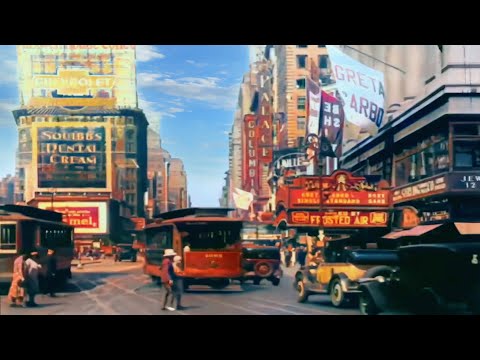 New York in the 1920s in color [60fps, Remastered] w/sound design added