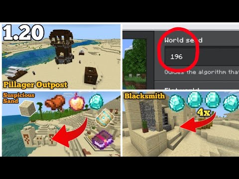 Minecraft Desert Temple, Village And Pillager Outpost Seed