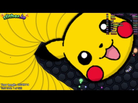 Slither.io A.I. Pikachu Vs Giant Snake - Legend Skin Slitherio Vip Best Gameplay - Infinity Score