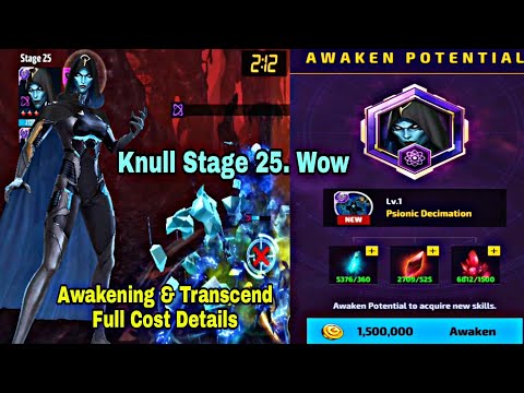 Supergiant Awakening Skill Full Cost Details & Knull Stage 25 Clear Showcase - Marvel Future Fight