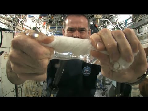 This is how a wet towel looks like in space