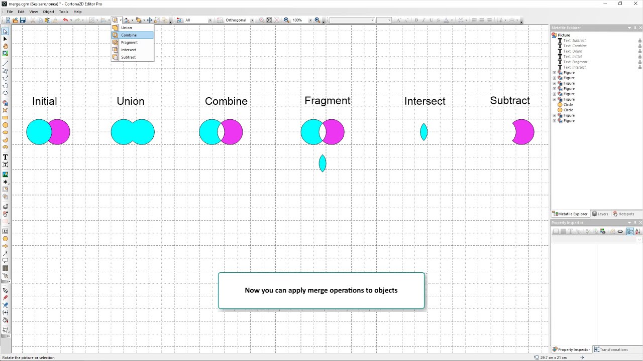 Cortona2D Editor Logical Operations