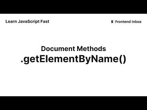 Getelementsbyname Document Methods Learn Javascript Fast