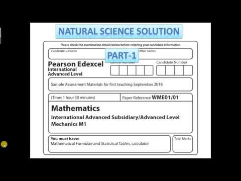 Edexcel IAL Math M1 SAM 2018 Specifcation Part 1