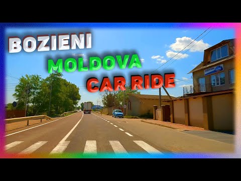 The BOZIENI Village, Hincesti, Republica Moldova. Car Ride. 4K