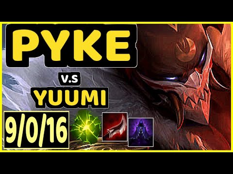 MIKYX (PYKE) vs YUUMI - 9/0/16 KDA BOTTOM SUPPORT CHALLENGER GAMEPLAY - EUW