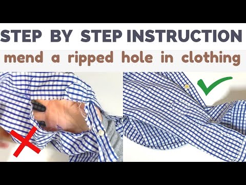 How to Repair RIPPED HOLE in Dress Shirt & Save it from Landfill | SEWING HACKS