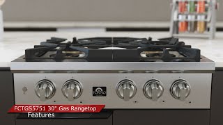 Forno Spezia Alta Qualita 30-Inch Pro-Style Gas Rangetop, Stainless Steel, 5 Sealed Burners, Continuous Cast Iron Grates, High Heat Output Stainless Steel FCTGS575130 Picture
