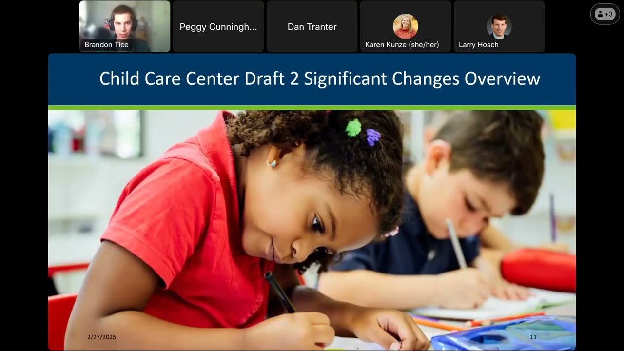 Child care center licensing standards - Draft 2 info session