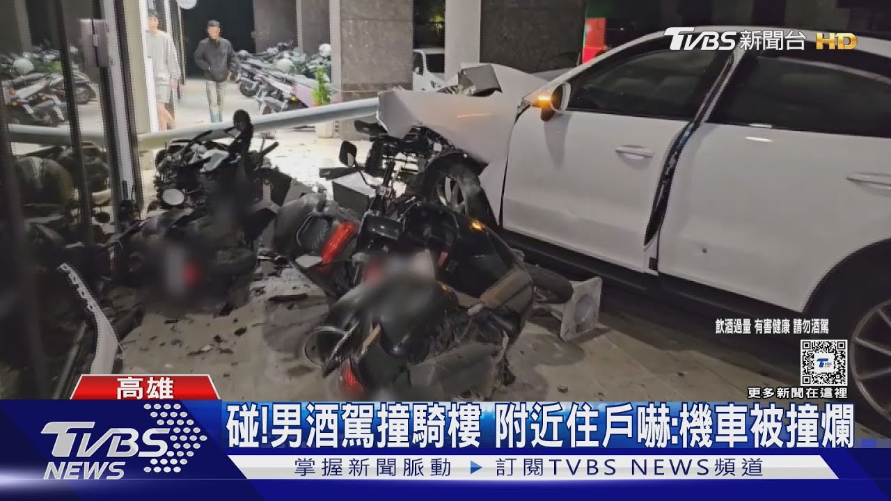 休旅車撞騎樓波及5汽機車　肇事駕駛酒駕