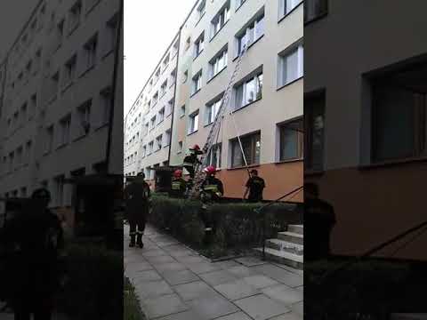 Piotrkowski24: Wejście do mieszkania nieprzytomnej osoby. JRG PSP Piotrków Trybunalski.