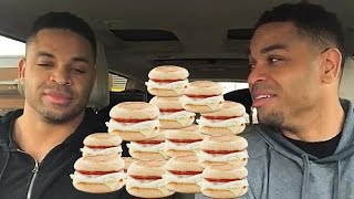 Eating Challenge 20 McDonalds Egg White McMuffin Challenge @hodgetwins