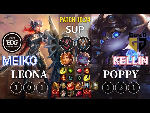 EDG Meiko Leona vs GEN Kellin Poppy Sup - KR Patch 10.24