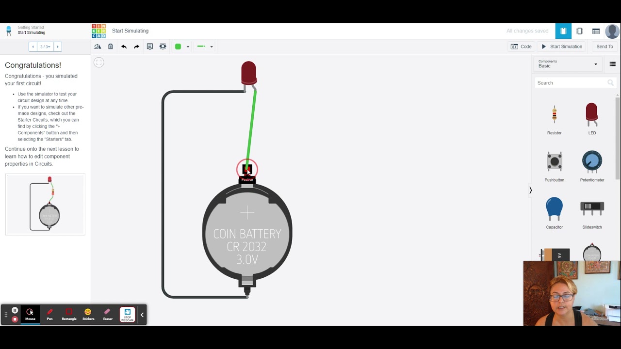 Circuit design Start Simulating | Tinkercad