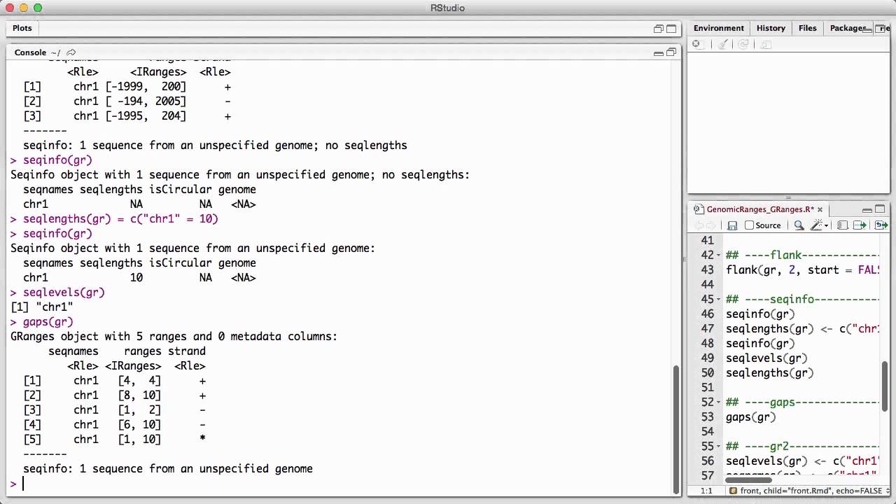 GenomicRanges GRanges v1