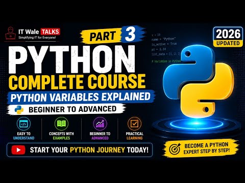 Python Variables Explained With Examples Python Complete Course Part 3 Hindi 2026