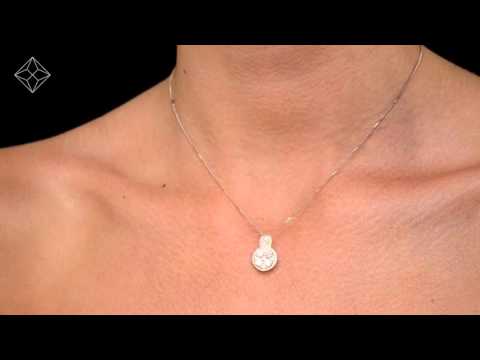 R4641 - Diamond Halo Galileo 1.40CT Pendant in 18K White Gold